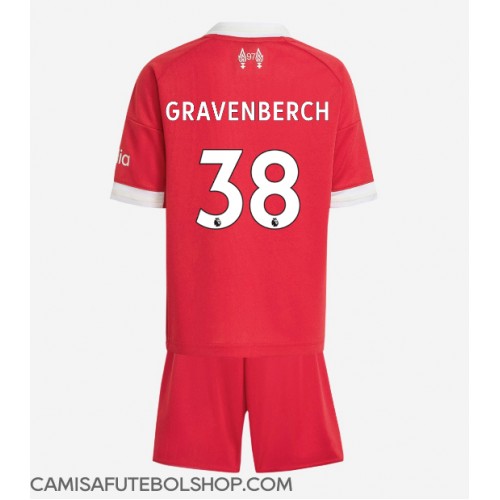 Camisa de time de futebol Liverpool Ryan Gravenberch #38 Replicas 1º Equipamento Infantil 2025-26 Manga Curta (+ Calças curtas)